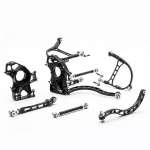 Transform your Mitsubishi EVO with the advanced Wisefab Rear Suspension Drop Knuckle Kit.