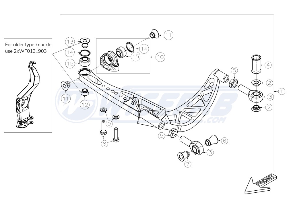 Wisefab 350Z Front Drift Angle Lock Kit